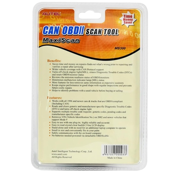 New Autel MS300 OBD2 Scanner Code Reader, Turn Off Check Engine Light - Picture 11 of 15